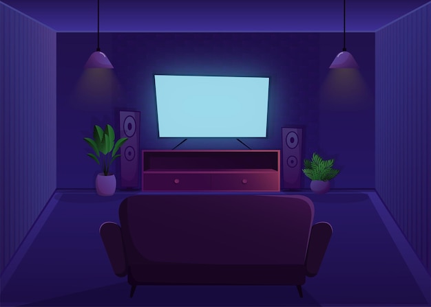 Sala de estar en estilo plano Ilustración vectorial de dibujos animados Fondo aislado Estilo de diseño plano
