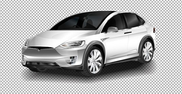 Vector sala de exposición. el suv crossover de gran tamaño, totalmente eléctrico, de lujo, tesla model x.