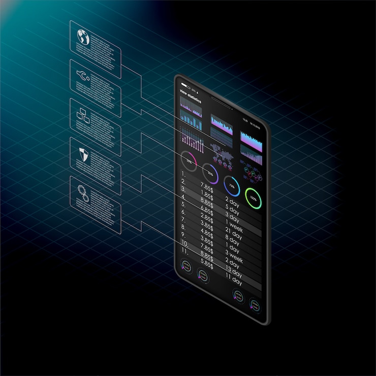 Vector sala de servidores, tecnología de cadena de bloques, minería de criptomonedas, procesamiento de big data. hombre en concepto de bitcoin de minería en línea de computadora. granja bitcoin