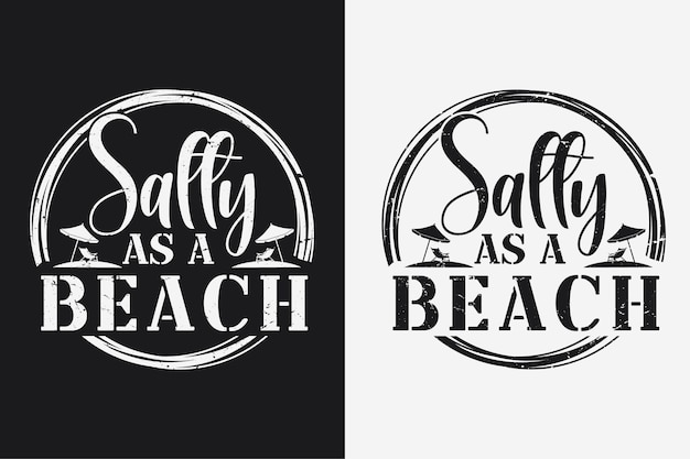 Salado como un diseño de tipografía de playa