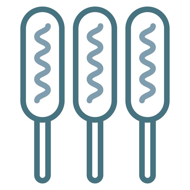 Salchicha en una imagen vectorial de icono de palo Se puede usar para Festa Junina