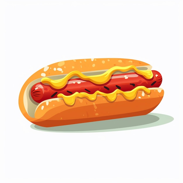 Vector salchicha vector hot dog pan comida ilustración mostaza caliente americano rápido bollo diseño carne