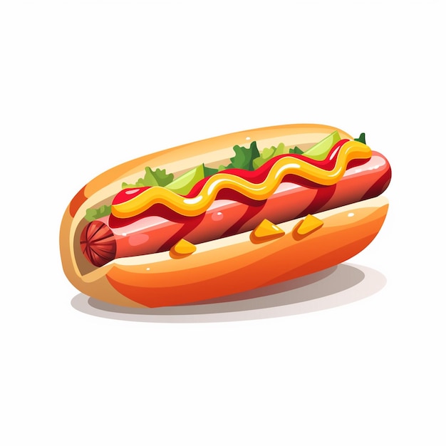 Vector salchicha vector hot dog pan comida ilustración mostaza caliente americano rápido bollo diseño carne