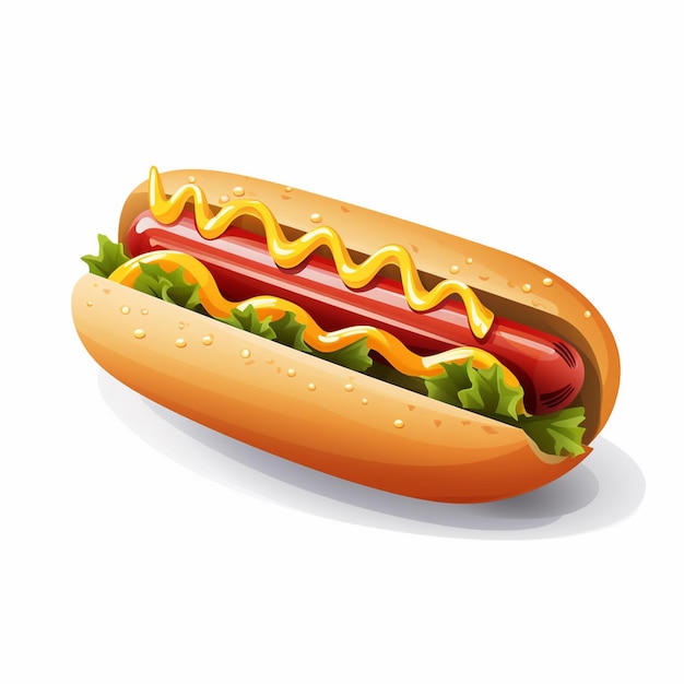 Vector salchicha vector hot dog pan comida ilustración mostaza caliente americano rápido bollo diseño carne