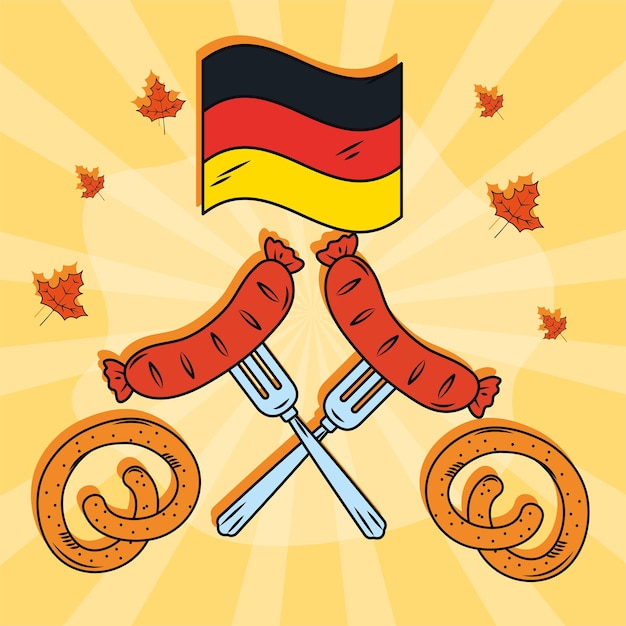 Salchichas y bandera de alemania