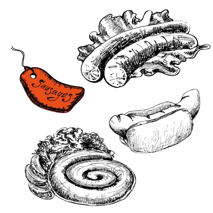 Vector salchichas y salchichas