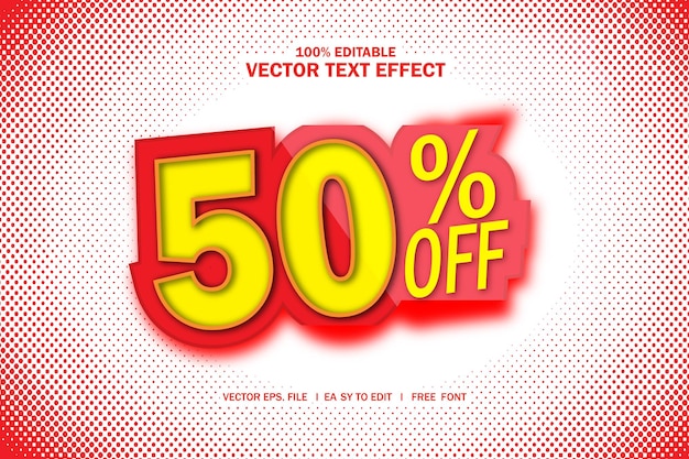 Vector sale 50 off discount banner vector illustration