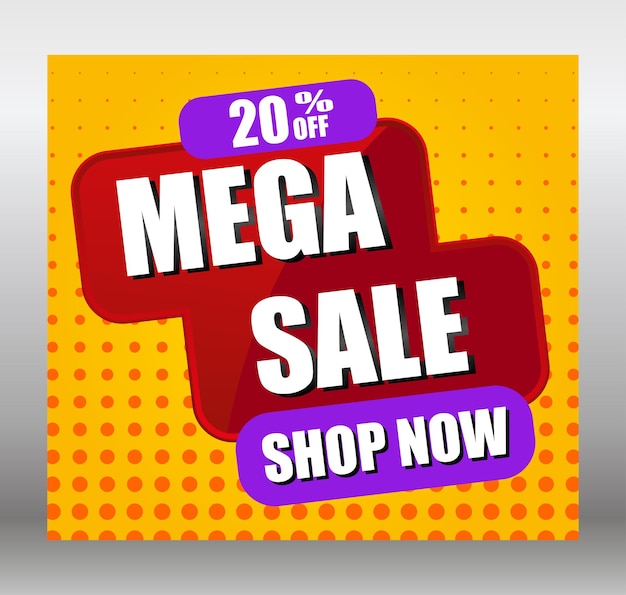 Sale sign 20 off mega sale compra ahora