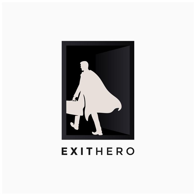 salida hombre diseño de logotipo vector salida héroe