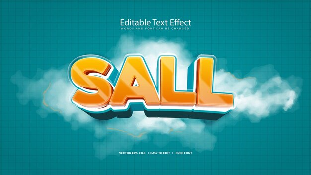 SALL - Efecto de texto editable Diseño de venta naranja y azul