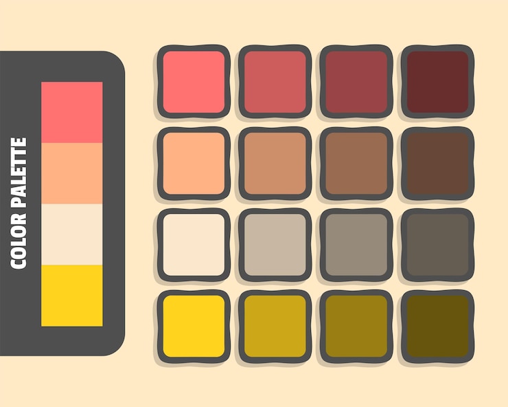 Vector el salmón ligero, el salmón blanqueado, el almendro, la paleta de colores dorados, los colores que coinciden con los colores rgb, los colores armoniosos.