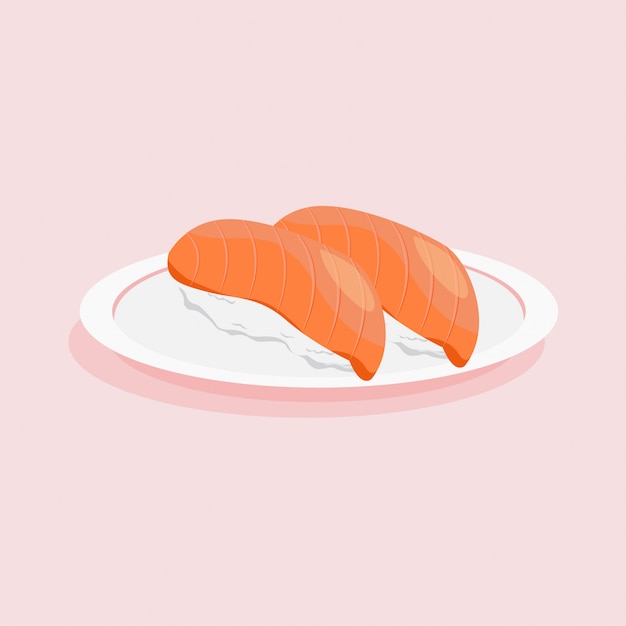 Salmon Sushi vector colorido