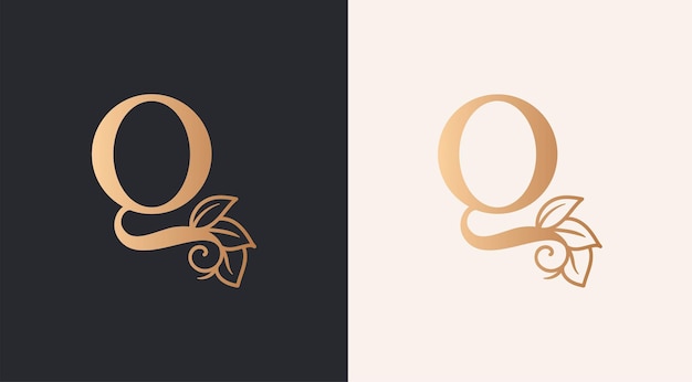 Vector salón de belleza mujer estilo logo q diseño