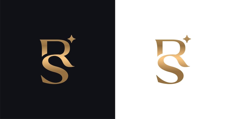 Vector salón de belleza mujer estilo logo rs design