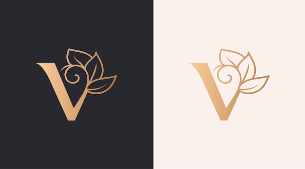 Vector salón de belleza mujer estilo logo v diseño