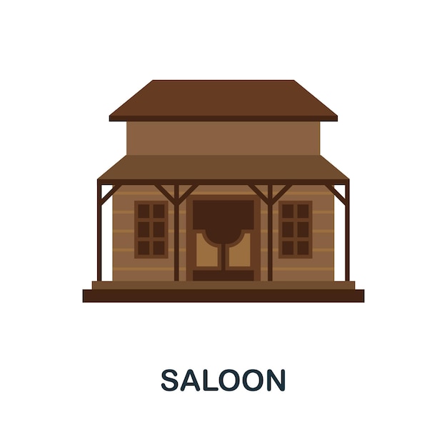 Saloon flat icon Elemento simple de color de la colección wild west Icono de Creative Saloon para plantillas de diseño web, infografías y más