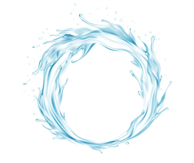 Salpicadura de agua. Salpicadura aislada transparente realista de agua con gotas aisladas sobre fondo transparente. ilustración vectorial