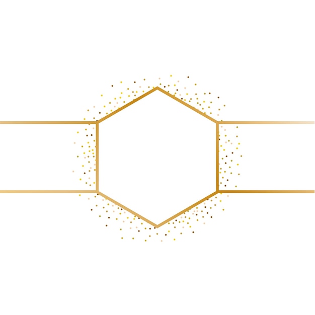 Salpicadura dorada o marco de lentejuelas brillantes con centro vacío para texto. Círculo dorado brillante hecho de pequeños puntos redondos sobre fondo blanco. ilustración vectorial eps