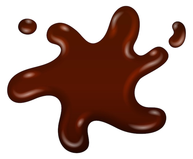 Salpicadura de líquido marrón Gota dulce de líquido de chocolate