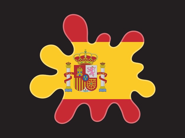 Salpicadura de pintura con bandera de españa