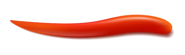 Salpicadura de salsa de tomate roja trazo horizontal aislado