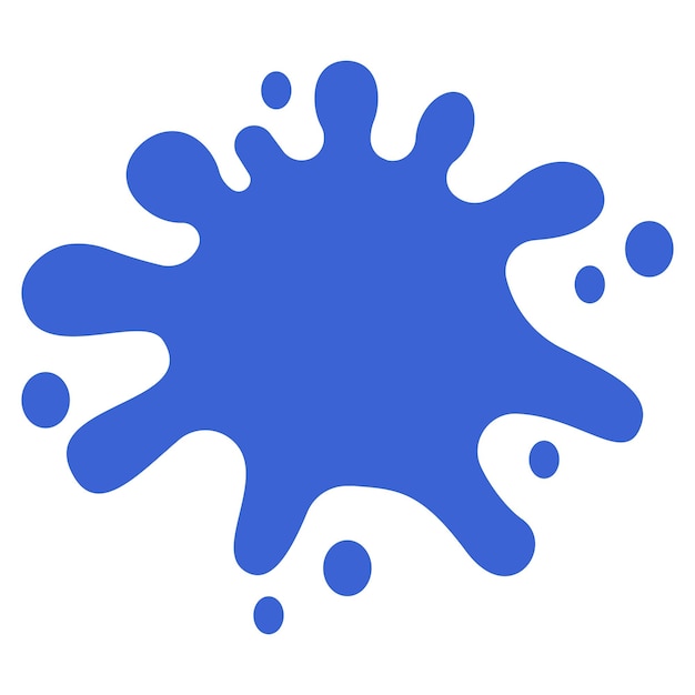 Salpicadura de tinta azul plana