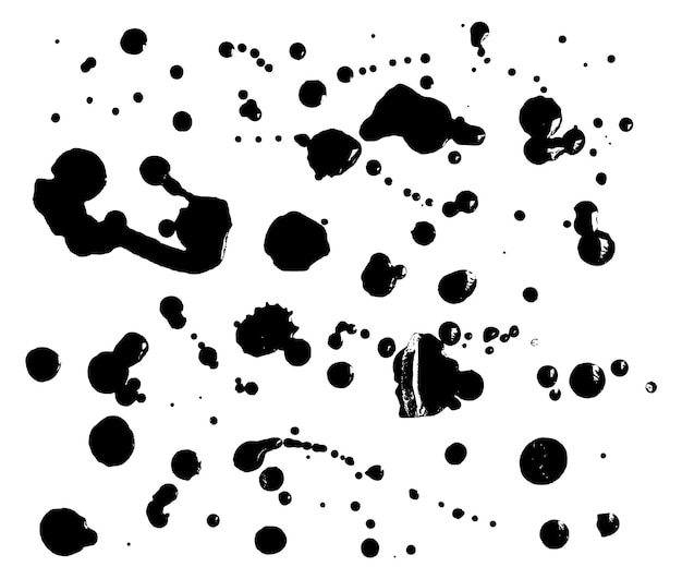 Salpicadura de tinta Manchas de pintura negra Textura sucia