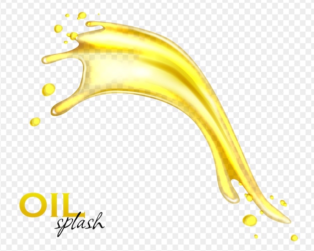 Salpicaduras de aceite elementos aislados de bebidas de frutas para publicidad o diseño de paquetes amarillo realista
