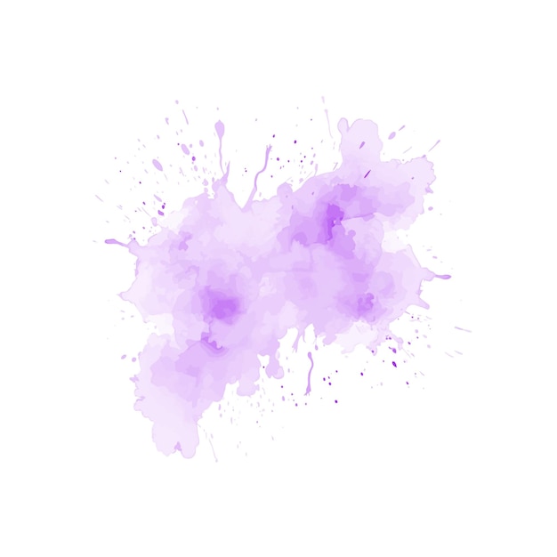 Salpicaduras de agua de acuarela púrpura abstracta Textura de acuarela de vector en color violeta