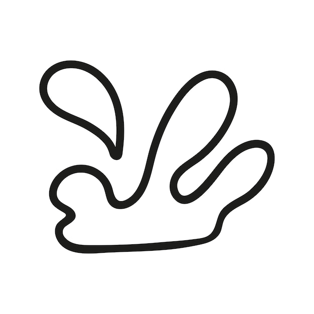 Las salpicaduras de agua dibujadas a mano silueta lineal Ilustración gráfica de Doodle