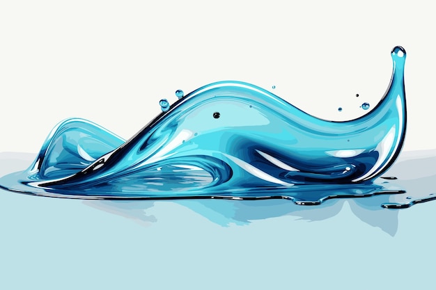 Vector salpicaduras de agua ilustración en 3d rendering en 3d