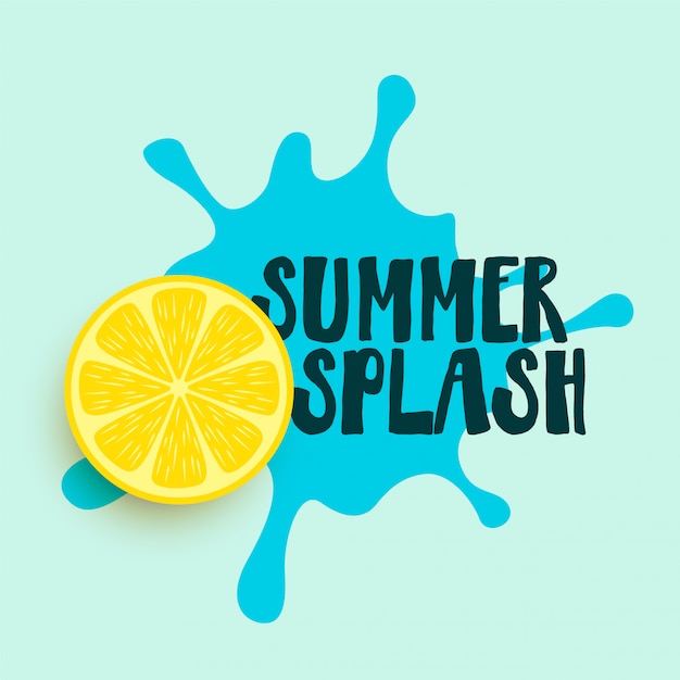 salpicaduras de agua de verano con fondo de limón