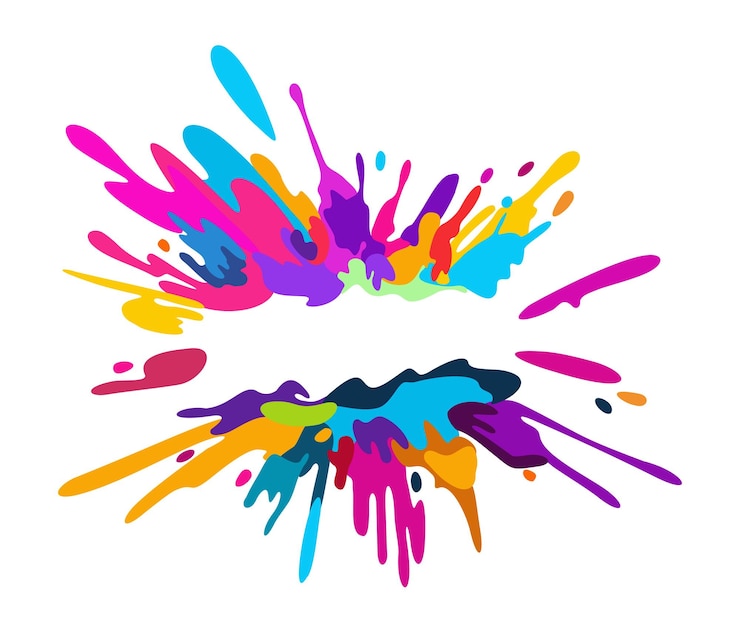 Vector salpicaduras coloridas con espacio vacío para el texto en el medio en estilo graffiti ilustración aislada vectorial