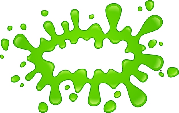 Las salpicaduras de limo verde sobre un fondo blanco crean un efecto visual vibrante y pegajoso perfecto para representar cualquier cosa pegajosa, desordenada o lúdica.