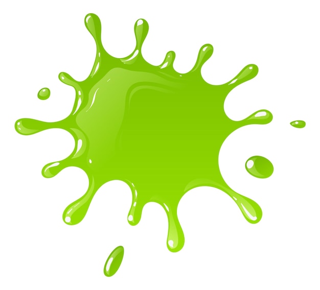 Vector salpicaduras de líquido venenoso mancha de dibujos animados verde tóxico
