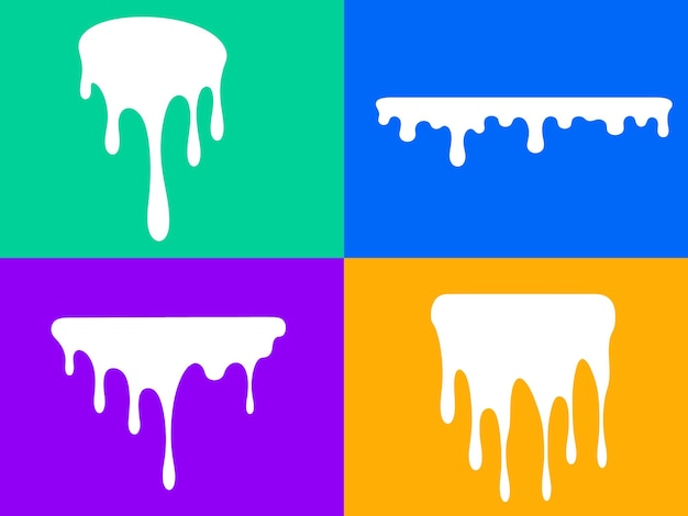 Las salpicaduras de pintura blanca sobre fondos de colores