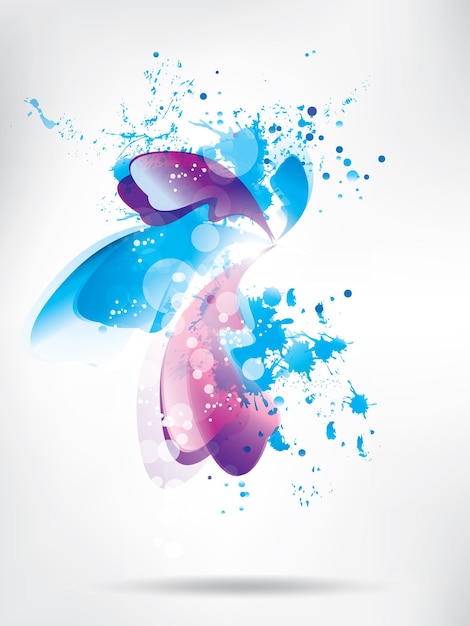 Salpicaduras de pintura de color en un fondo abstracto ilustración vectorial abstracta con fondo
