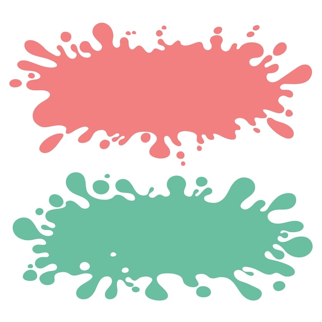 Salpicaduras de pintura de color manchas horizontales ovaladas de color pinturas abstractas salpicaduras y salpicadures húmedas vector