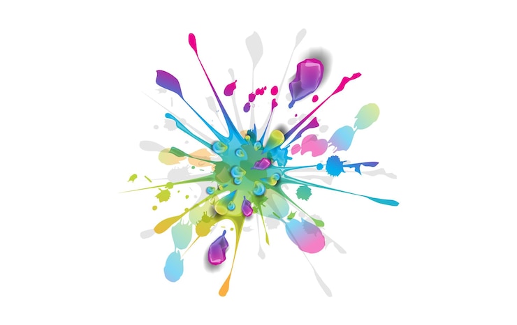 Vector salpicaduras de pintura colorida