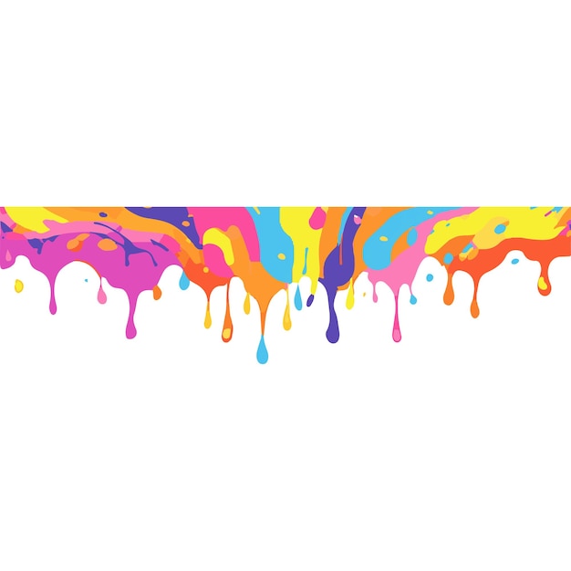 Las salpicaduras de pintura multicolor gotean hacia abajo