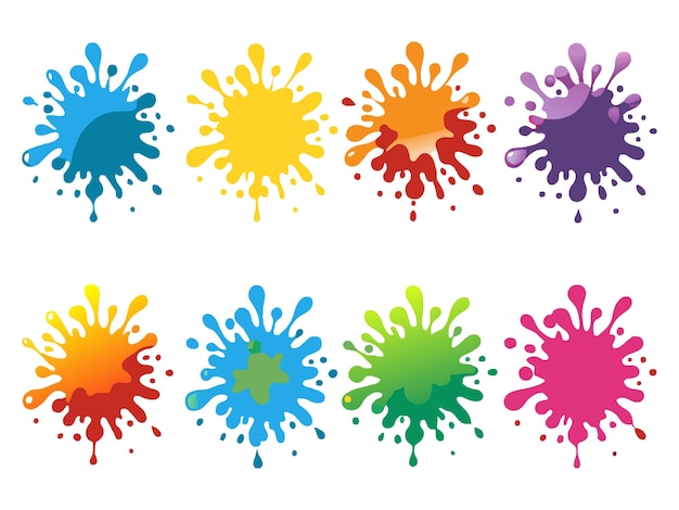 Las salpicaduras de pintura en multicolores