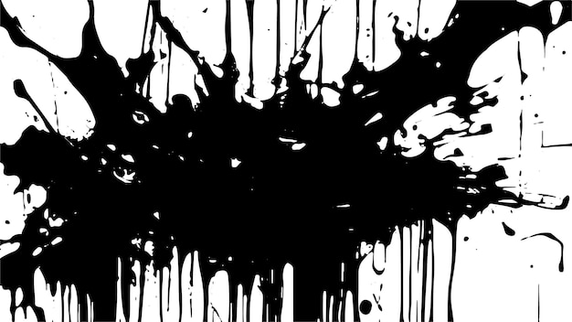 salpicaduras de pintura negra sobre un fondo blanco puro superposición monocromática de fondo y textura vectorial