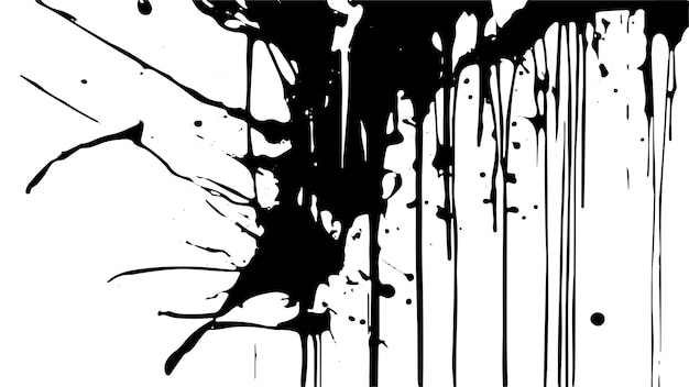 salpicaduras de pintura negra sobre un fondo blanco puro superposición monocromática de fondo y textura vectorial