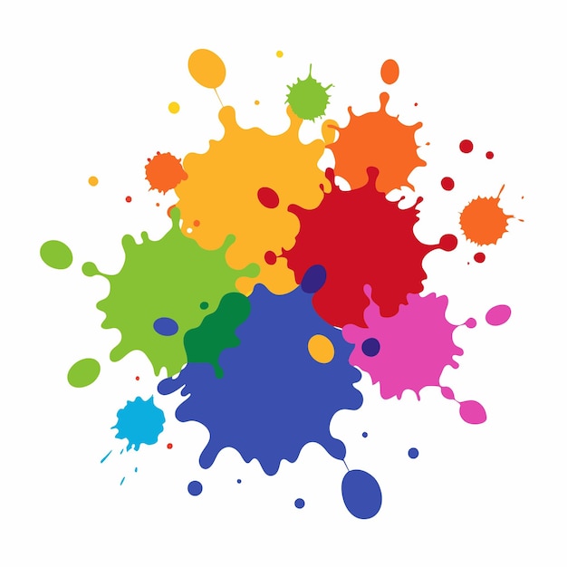 Salpicaduras de pinturas Blobs salpicadura de pintura conjunto colorido salpicaduras vectoriales de pinturas aisladas en blanco