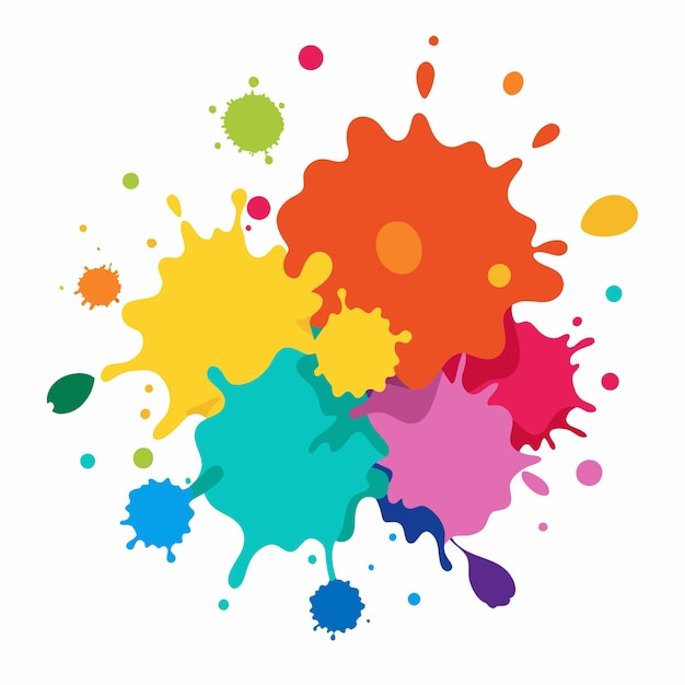 Salpicaduras de pinturas Blobs salpicadura de pintura conjunto colorido salpicaduras vectoriales de pinturas aisladas en blanco