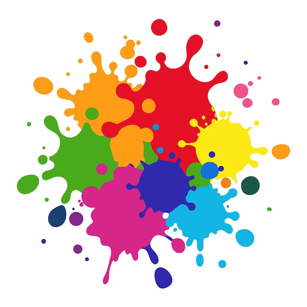 Salpicaduras de pinturas Blobs salpicadura de pintura conjunto colorido salpicaduras vectoriales de pinturas aisladas en blanco