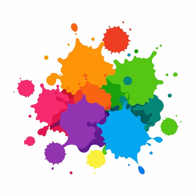 Salpicaduras de pinturas Blobs salpicadura de pintura conjunto colorido salpicaduras vectoriales de pinturas aisladas en blanco