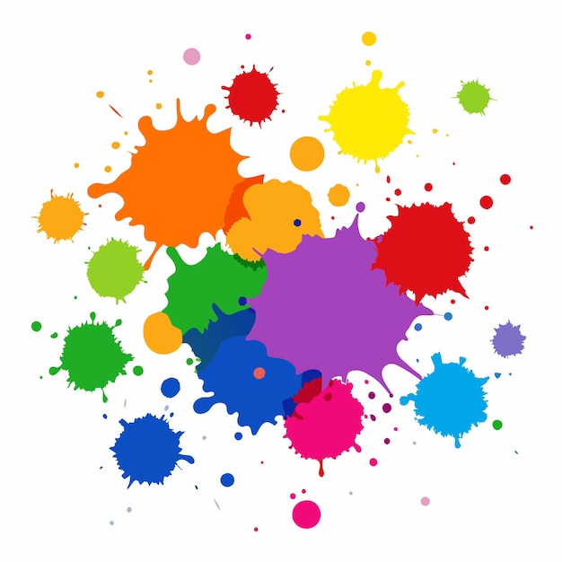 Salpicaduras de pinturas Blobs salpicadura de pintura conjunto colorido salpicaduras vectoriales de pinturas aisladas en blanco