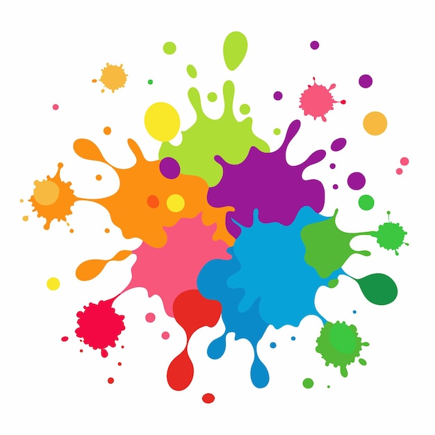 Salpicaduras de pinturas Blobs salpicadura de pintura conjunto colorido salpicaduras vectoriales de pinturas aisladas en blanco
