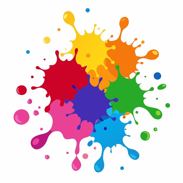 Salpicaduras de pinturas Blobs salpicadura de pintura conjunto colorido salpicaduras vectoriales de pinturas aisladas en blanco